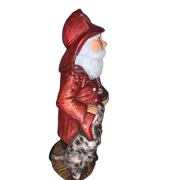 Santa Firefighter Fireman with  Dog Figurine-  9 inch Ceramic - Picture 3 of 7